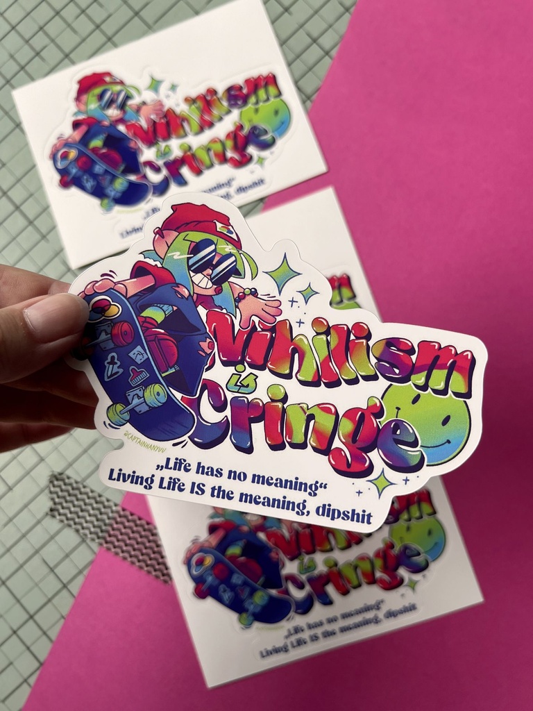 [RGB-chan Nihilism is Cringe Sticker] RGB-chan Nihilism is Cringe – STICKER KISS-CUT 12 x 8,6 cm