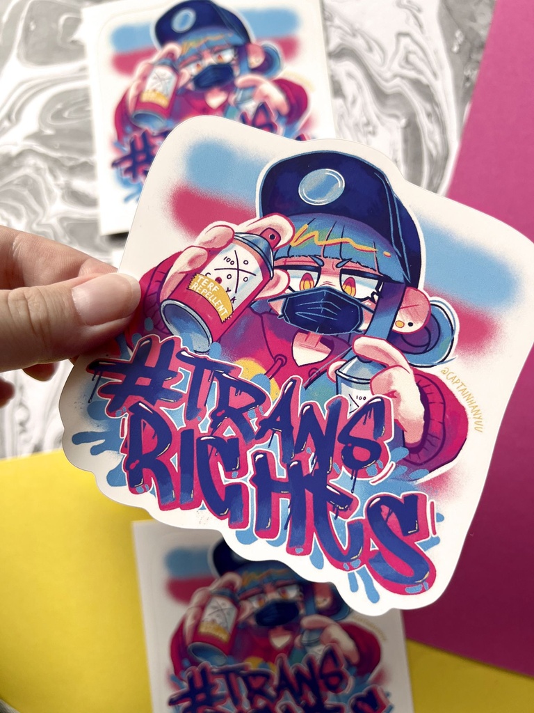 [CMYK-chan #Transrights Sticker] CMYK-chan #TransRights – STICKER KISS-CUT 10,5 x 10,5 cm