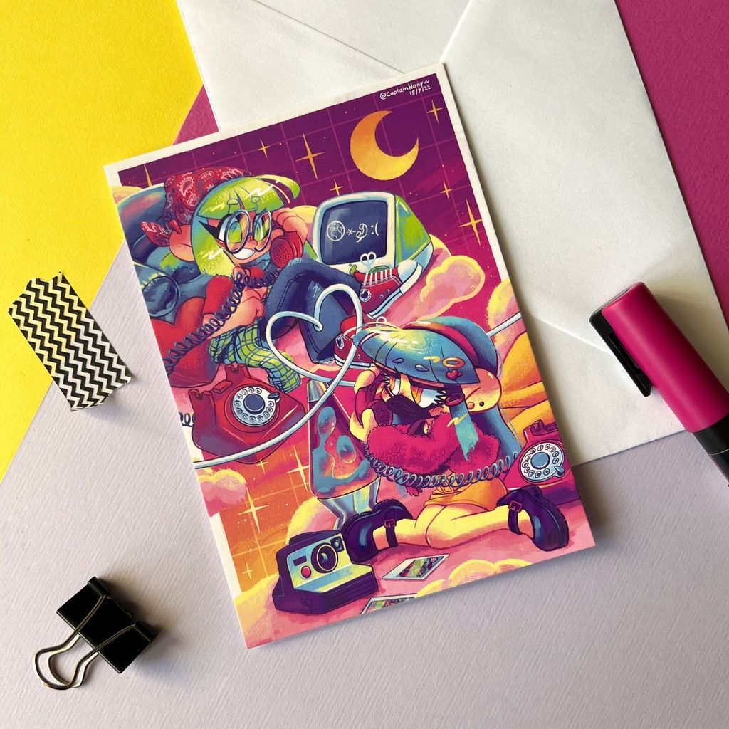 [90's CMYK-chan & RGB-chan PoCa] 90's Date CMYK-chan & RGB-chan – A6 POSTCARD 14,8 x 10,5 cm