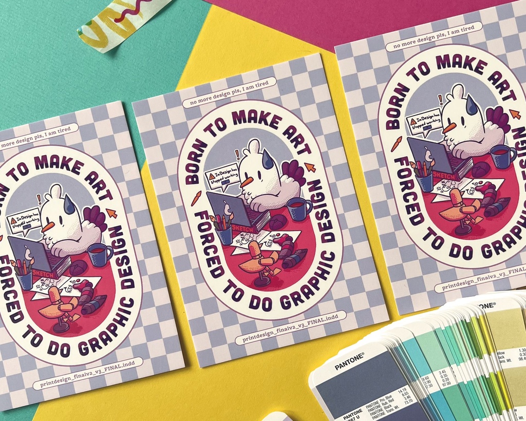 [Graphic Design PoCa] Forced to do Graphic Design – A6 POSTCARD 14,8 x 10,5 cm