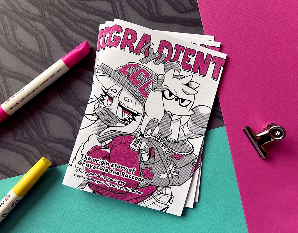 [Comic Zine #1] GRA(y)DIENT – The origin story of Grayscale the Raccoon – PRINTED ZINE