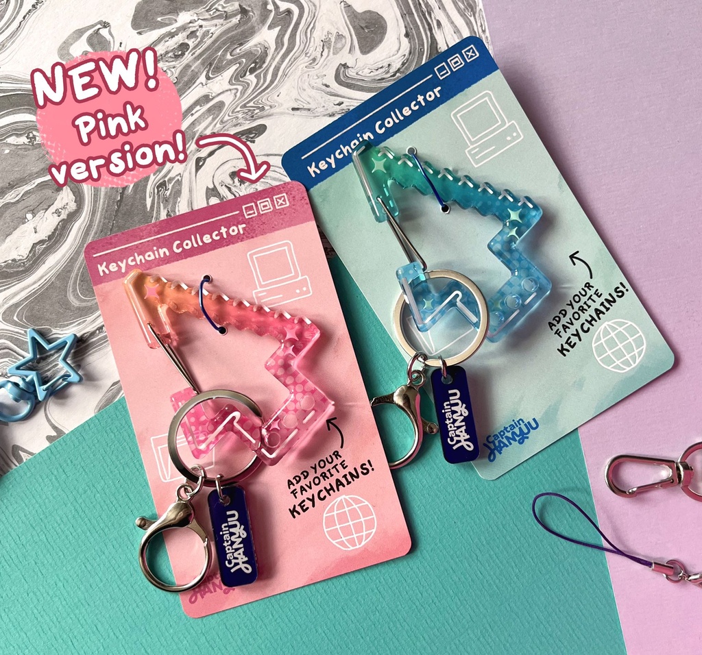 [Karabiner Pink + nametag] Pink Mouse Cursor – ACRYLIC KEYCHAIN COLLECTOR – 7,5 cm